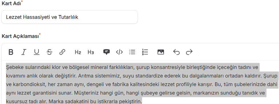 Lezzet Hassasiyeti ve Tutarlılık