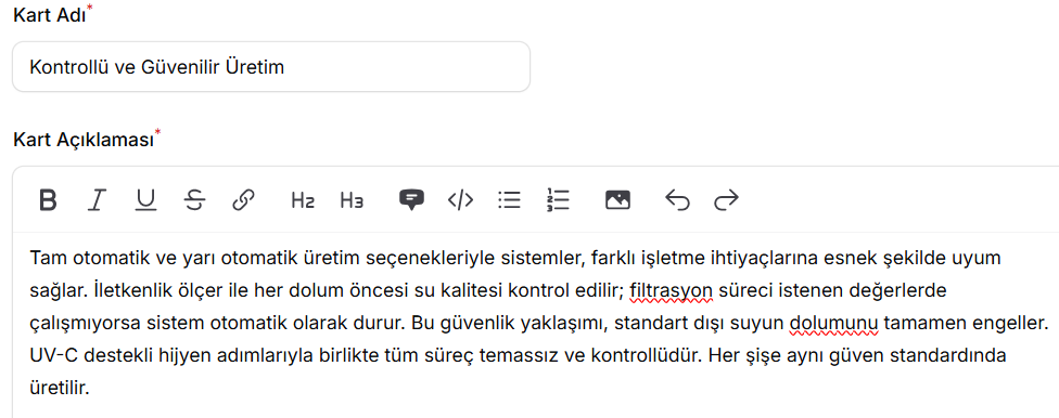 Kontrollü ve Güvenilir Üretim