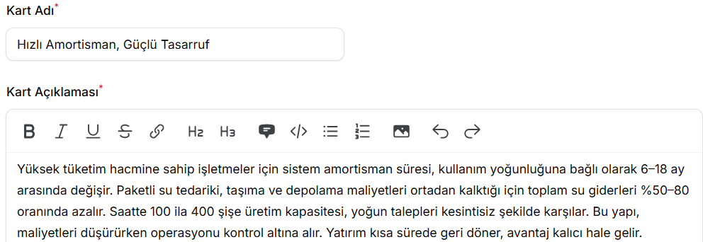 Hızlı Amortisman, Güçlü Tasarruf