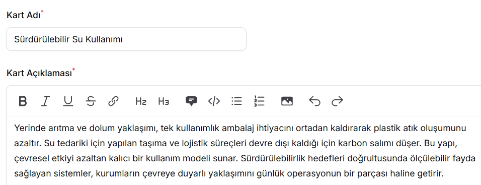 Sürdürülebilir Su Kullanımı