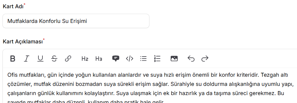 Mutfaklarda Konforlu Su Erişimi