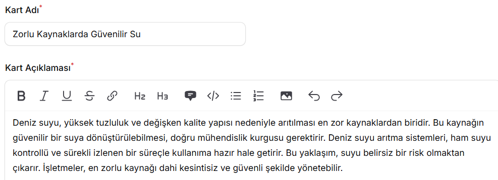 Zorlu Kaynaklarda Güvenilir Su